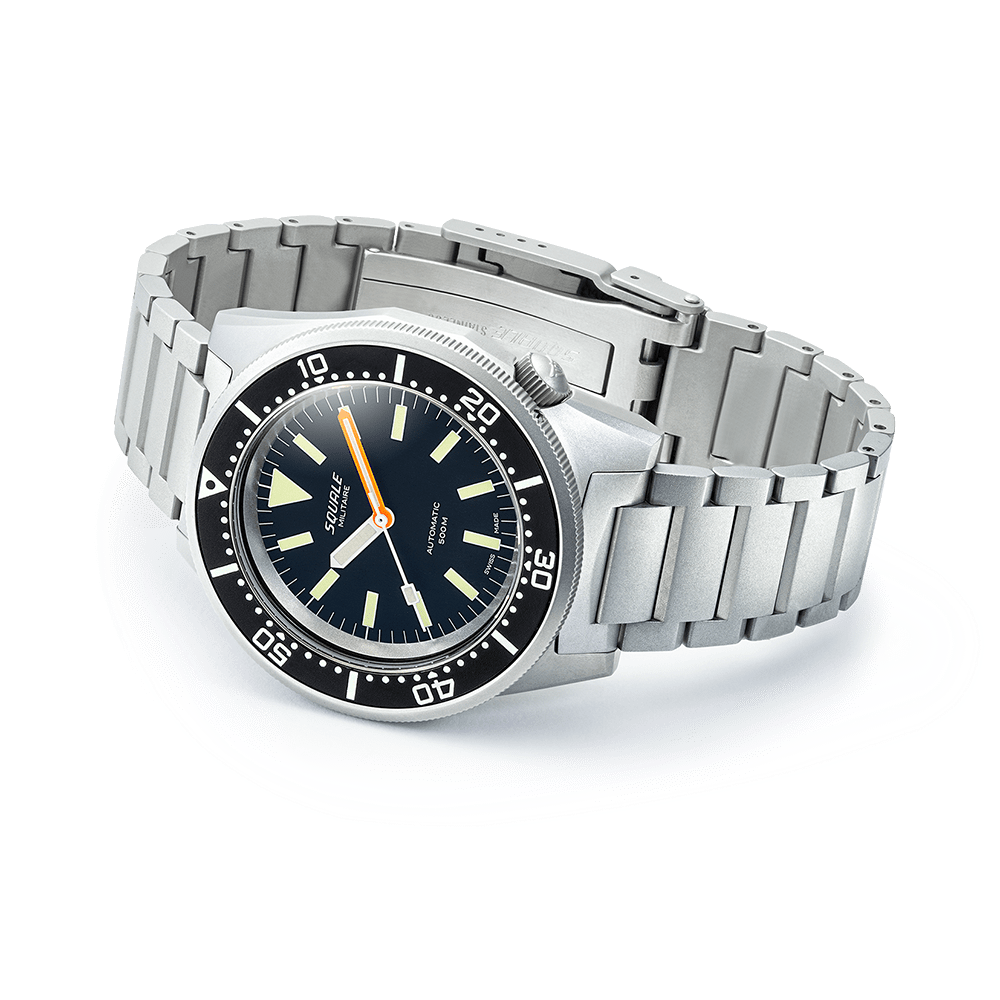 Squale 1521 Militare Classic Blasted Bracelet - Black