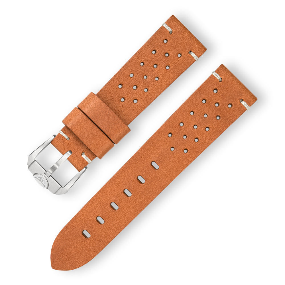 Squale Perforated Vintage Leather Strap 22mm - Blasted