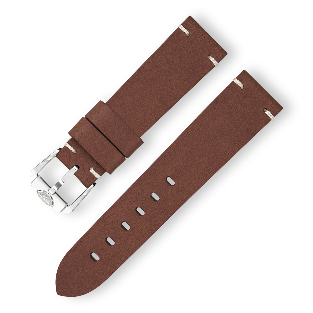 Squale Handmade Dark Brown Leather Strap 20mm - Polished