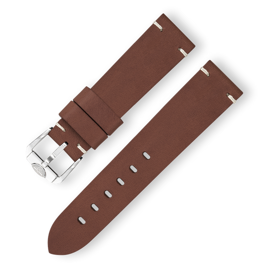 Squale Handmade Dark Brown Leather Strap 20mm - Polished