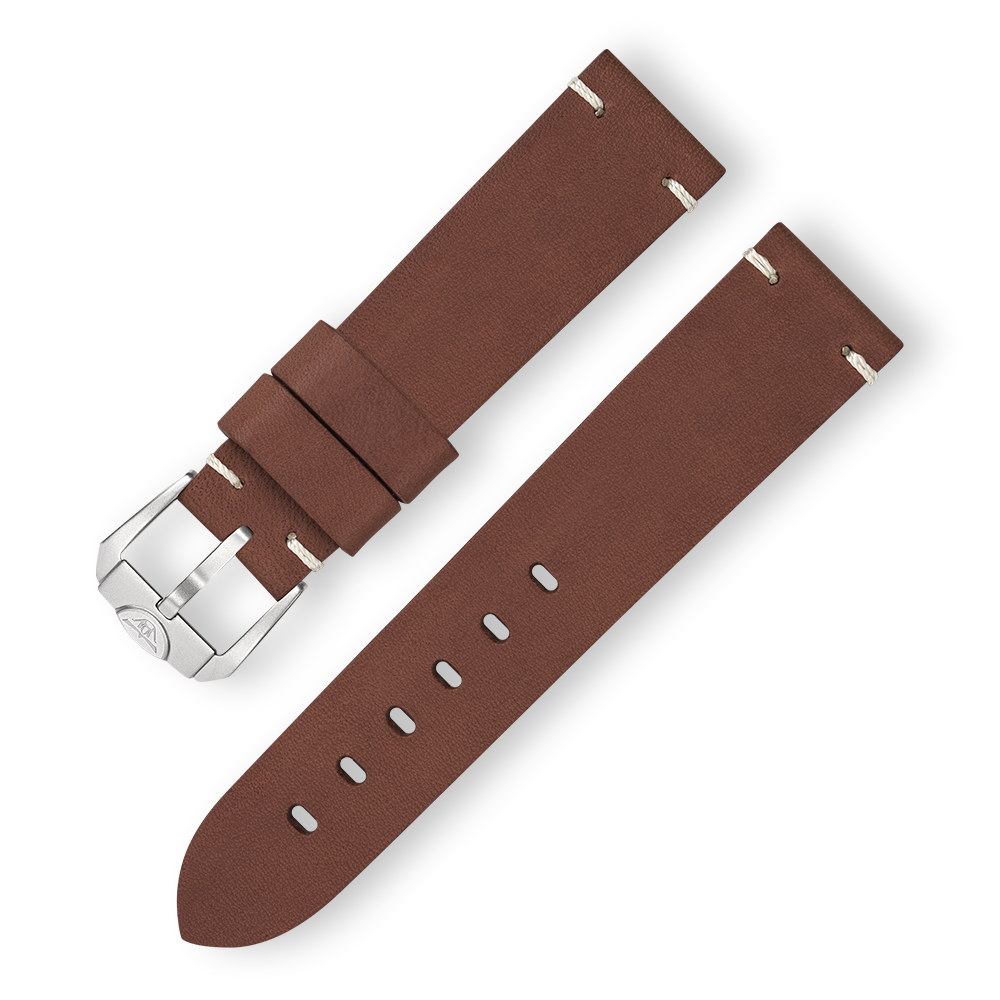 Squale Handmade Dark Brown Leather Strap 20mm - Blasted